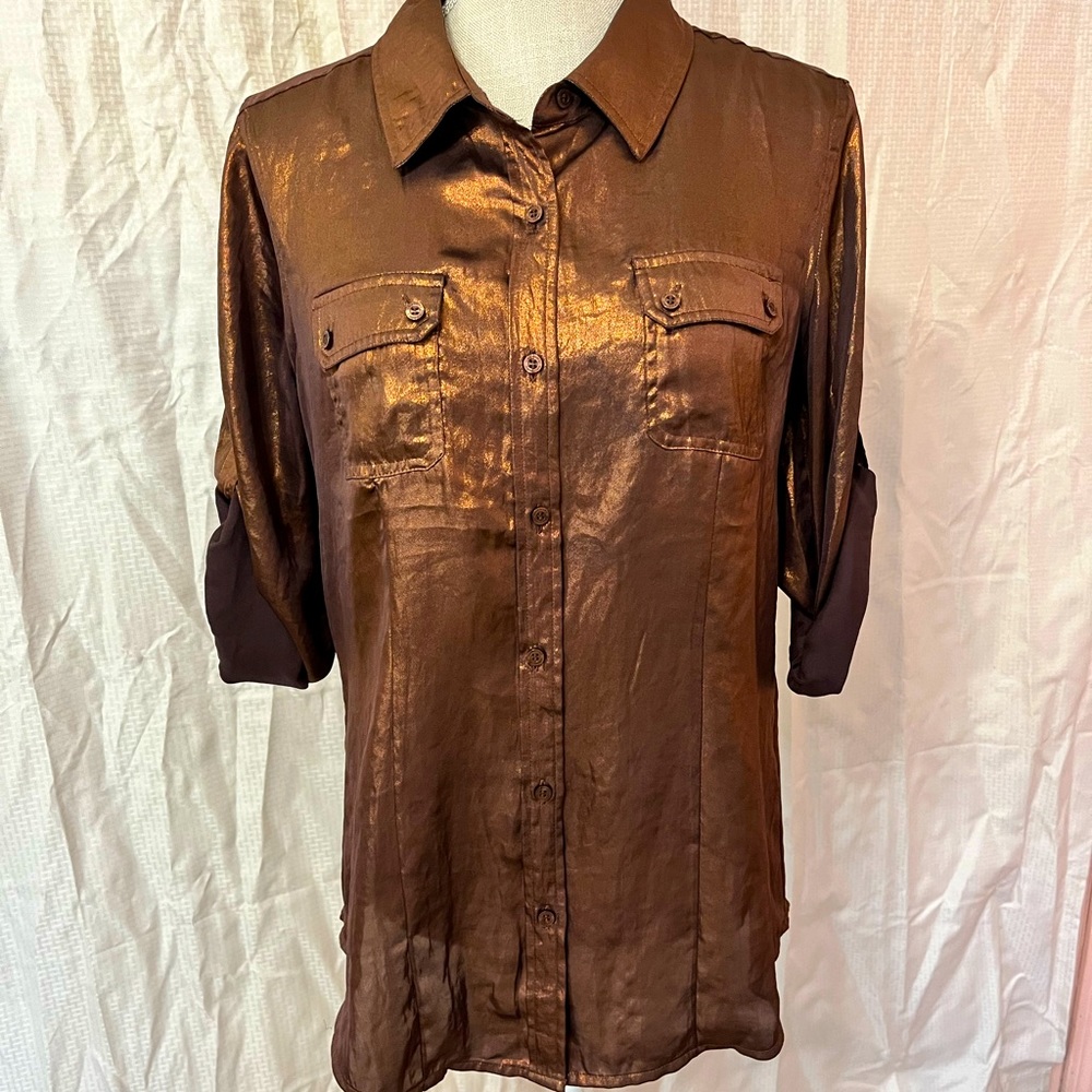 Metallic Button down
